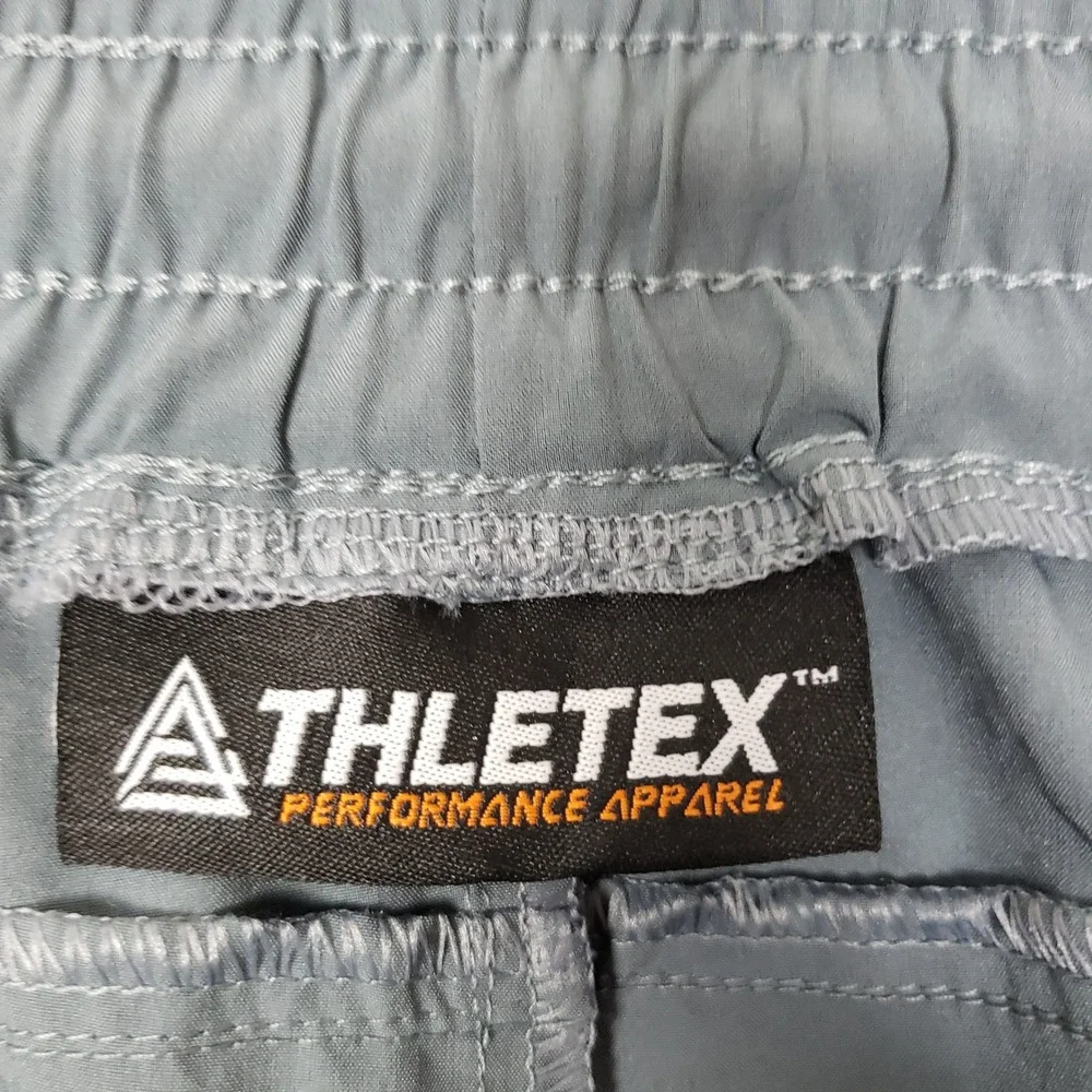 Athletex Cargo Pocket Athletic Shorts Steel Blue Gym Running Workout Size XL NWT